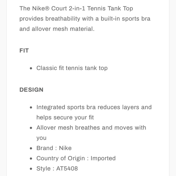 Nike Tennis Tank Top - Picture 6 of 8